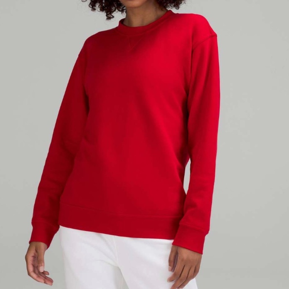 Lululemon All Yours Crew Fleece in Dark Red